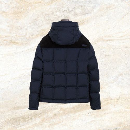 Dark navy “Coupled” down jacket removable hood