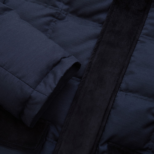 Dark navy “Coupled” down jacket removable hood