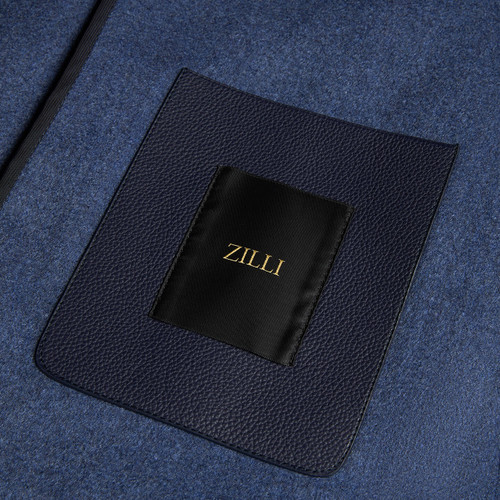 Dark blue single-breasted “Double” coat