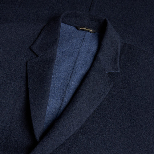 Dark blue single-breasted “Double” coat