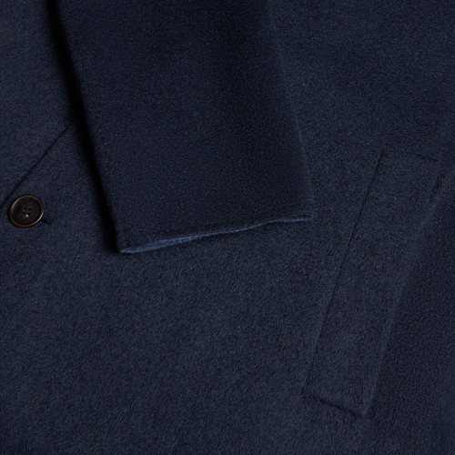 Dark blue single-breasted “Double” coat