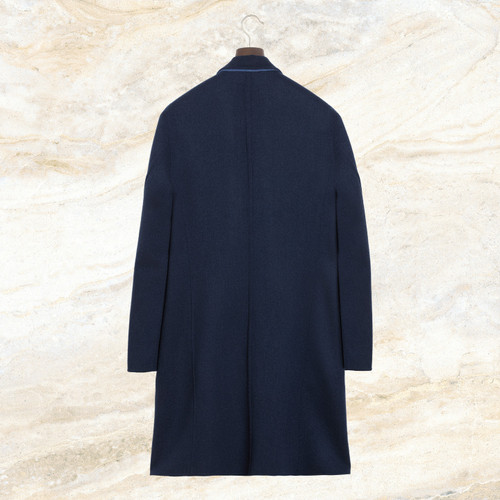 Dark blue single-breasted “Double” coat