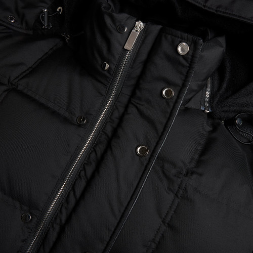 Black “Coupled” down jacket removable hood