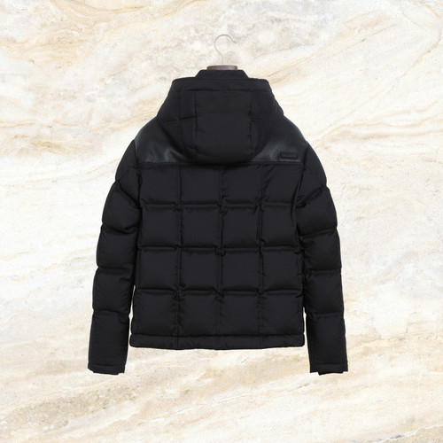 Black “Coupled” down jacket removable hood