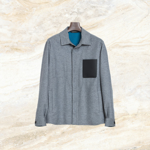 Soft grey “Double” overshirt
