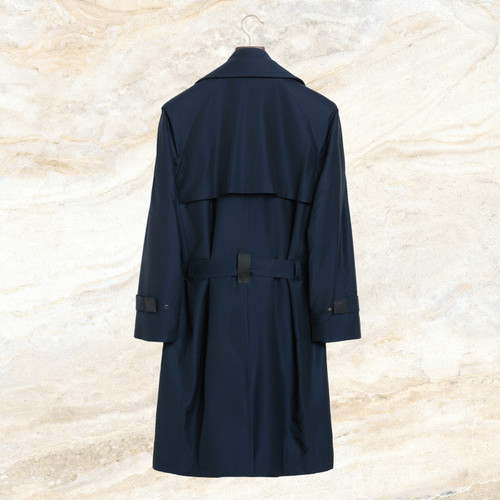 Night forest blue "Quench" trench coat