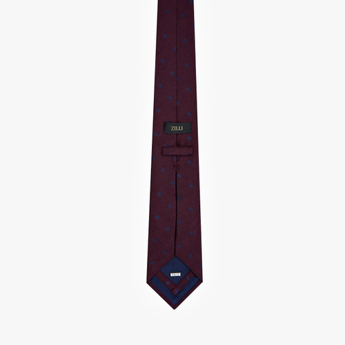 Deep cherry red “Fantasy” tie, “Big Pois” pattern, 8 cm