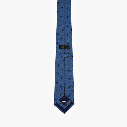Smoke blue “Fantasy” tie, “Big Pois” pattern, 8 cm