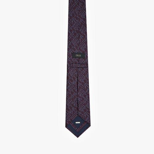 Aubergine “ZILLI Lettering” tie, 8 cm