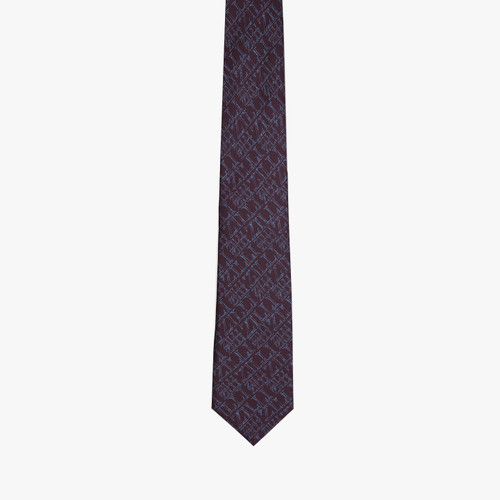 Aubergine “ZILLI Lettering” tie, 8 cm
