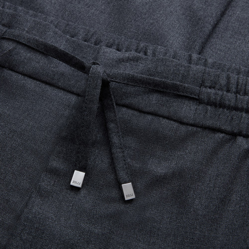 Pantalon élastiqué "Luxury sport" gris anthracite