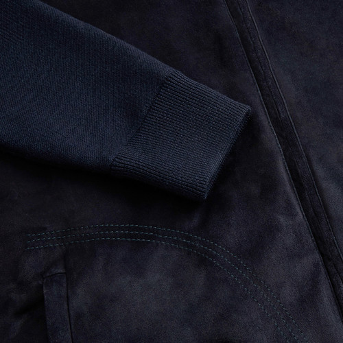 Dark navy blue "Triple stitching" zipped cardigan
