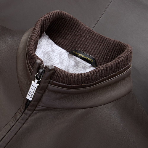 Chocolate brown ‘Rond Heritage’ blouson