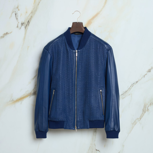 Light periwinkle blue “Tobias” blouson jacket