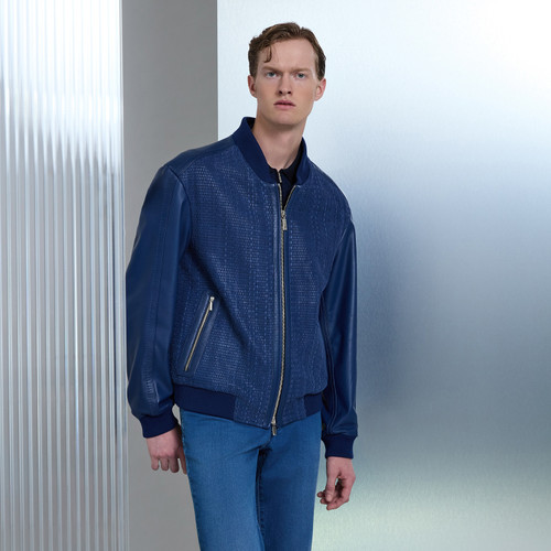 Light periwinkle blue “Tobias” blouson jacket