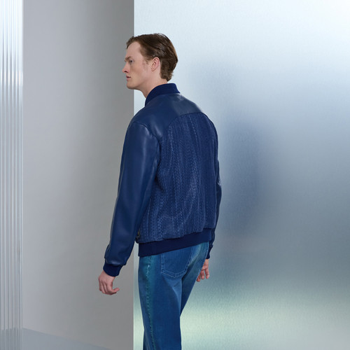 Light periwinkle blue “Tobias” blouson jacket