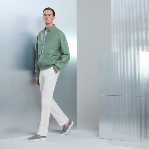Thyme green “Tsuki” blouson jacket