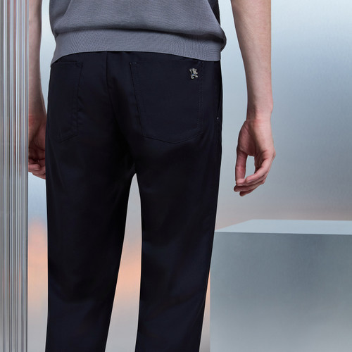 Dark navy blue “Metal Lion” trousers