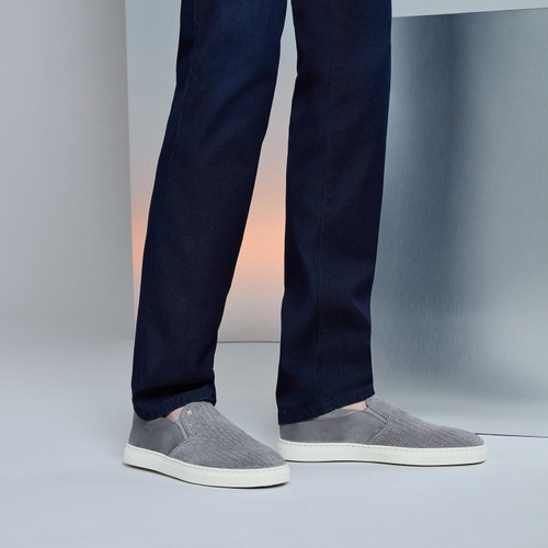 Thyme grey “Micro woven elastic” slip-on loafers