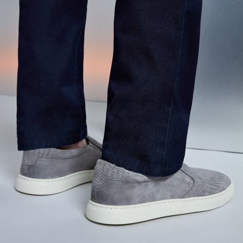 Thyme grey “Micro woven elastic” slip-on loafers