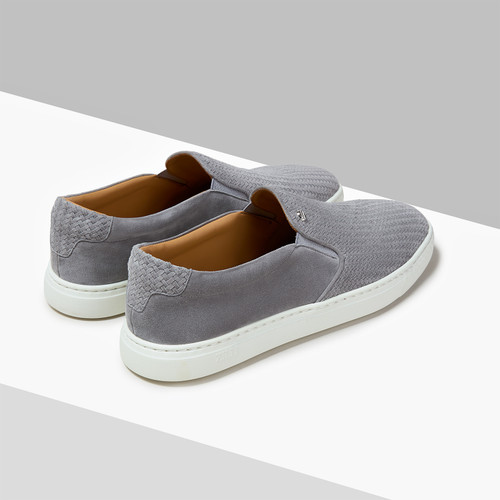 Thyme grey “Micro woven elastic” slip-on loafers