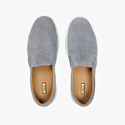 Thyme grey “Micro woven elastic” slip-on loafers