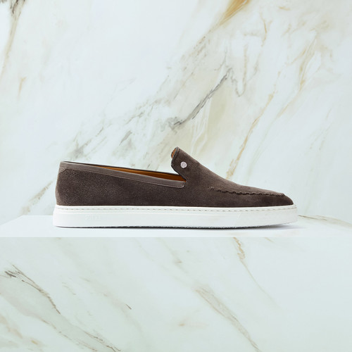 Charcoal grey “Stitching Doll” loafers