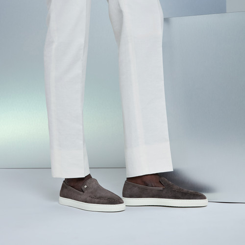 Charcoal grey “Stitching Doll” loafers