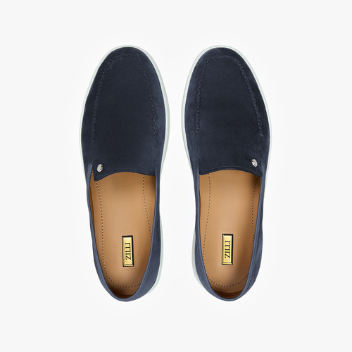 Periwinkle blue “Stitching Doll” loafers