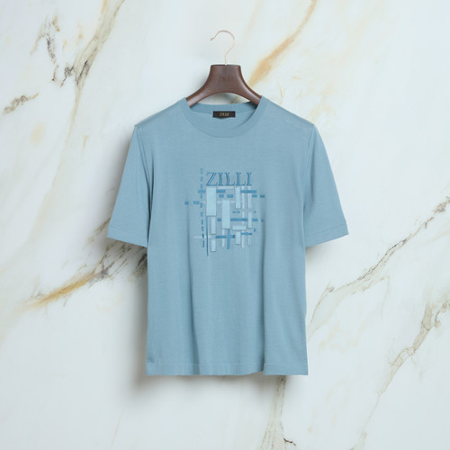 Aqua “Abstract” round neck sweater