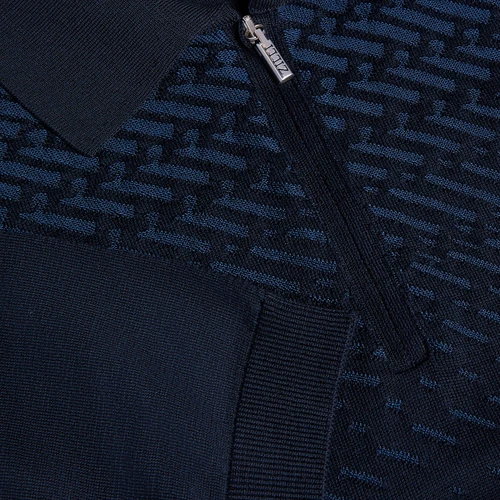 Dark navy blue “Dusk” zipped polo shirt