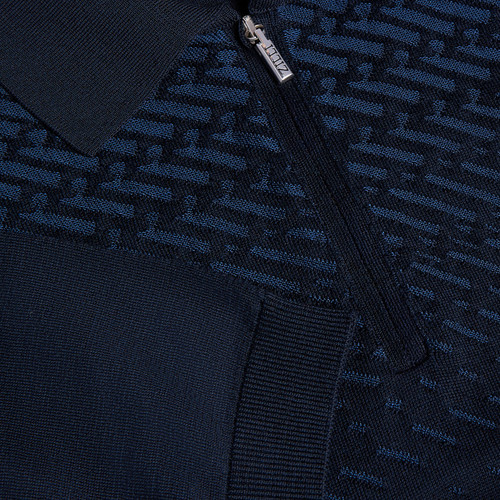 Dark navy blue “Dusk” zipped polo shirt