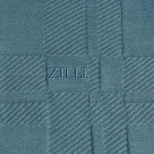 Green dusty ottanio “Royal Vibes” zipped polo shirt