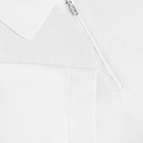 Natural white "Twist Vanisé" zipped polo shirt