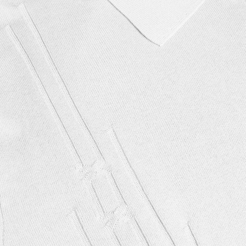 Natural white "Twist Vanisé" zipped polo shirt
