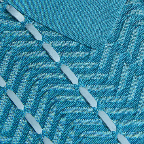Blue teal “Bridge” zipped polo shirt