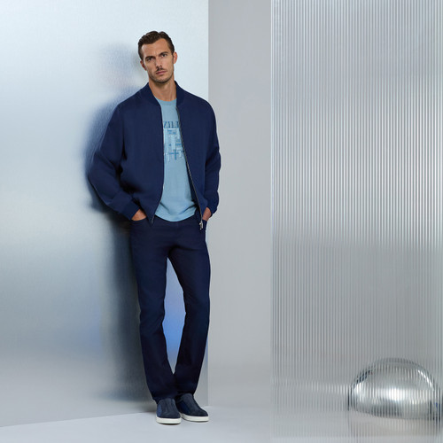 Light navy blue “Solid Color” bomber jacket