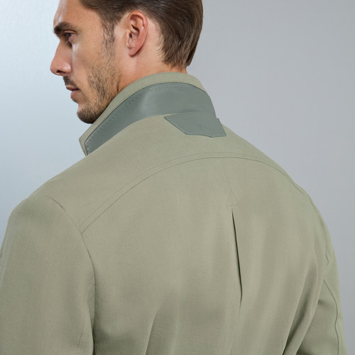 Thyme green “Timan” parka with belt