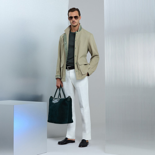 Thyme green “Timan” parka with belt
