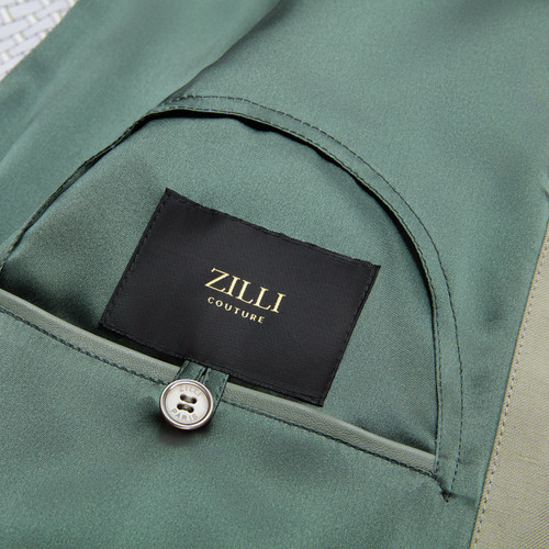 Thyme green “Timan” belted safari jacket