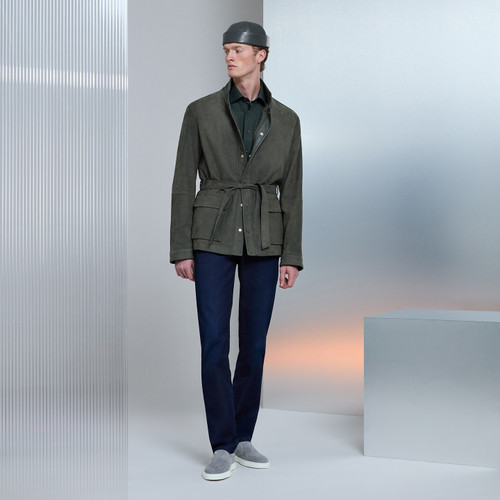 Dark sage “Timan” parka with belt 