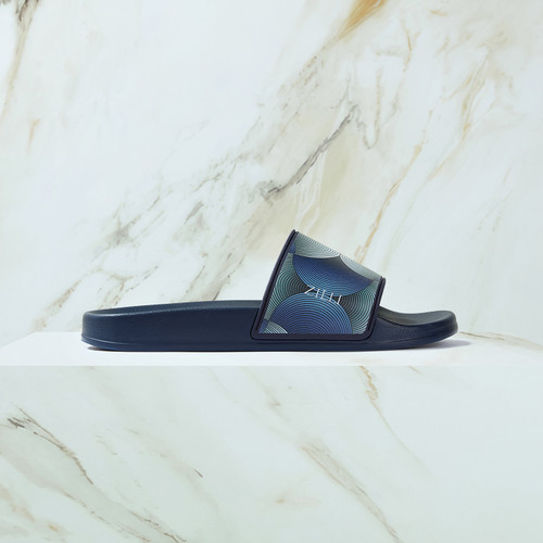 Dark navy blue “ZILLI Multi-Circles” beach slides