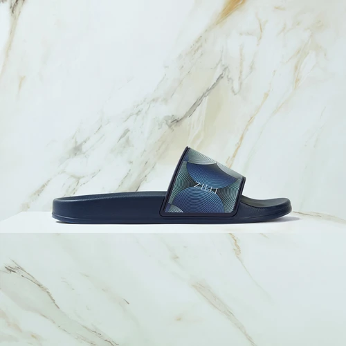 Dark navy blue “ZILLI Multi-Circles” beach slides
