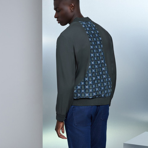 Thyme green and blue “Fantasy” bomber