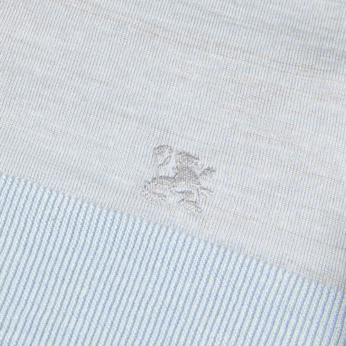 Light blue “Linen Horizon” zipped polo shirt