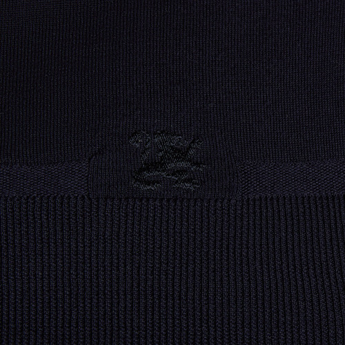 Dark navy “Lion Piquet” zipped polo shirt