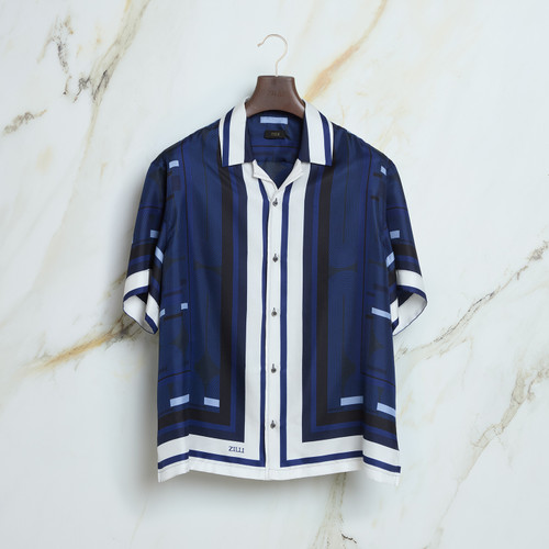 Light periwinkle blue and white “Avignone” casual shirt