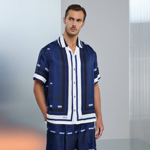 Light periwinkle blue and white “Avignone” casual shirt