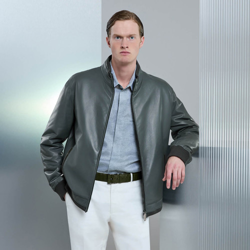 Dark sage green “Rond Intemporel” blouson jacket