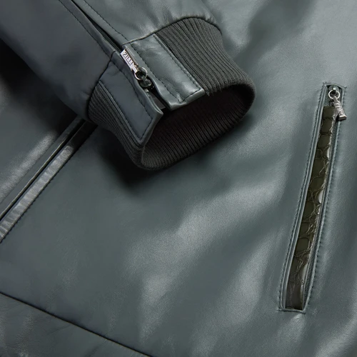 Dark sage green “Rond Intemporel” blouson jacket